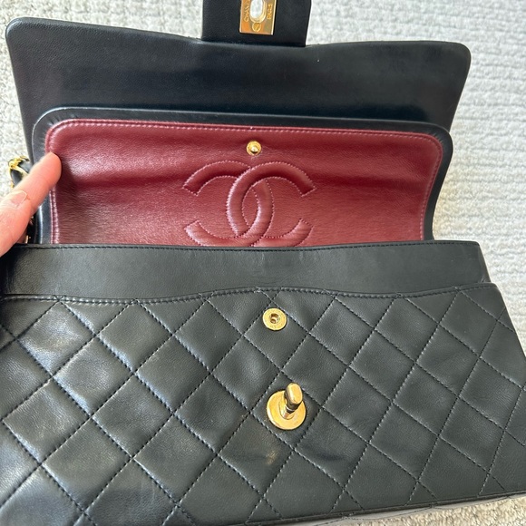 Authentic Chanel Vintage Black Flap with Gold Hardware Medium - Picture 9 of 9